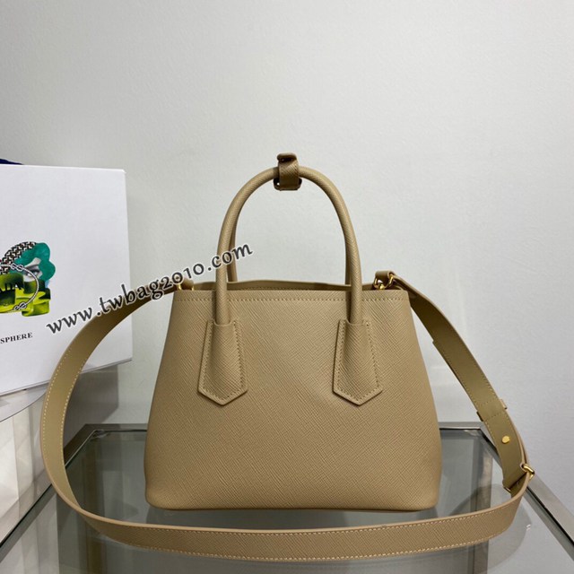Prada專櫃新款迷你號DoubleBagmini號購物袋 1BG443 普拉達粗十字紋牛皮手提女包 csp1099